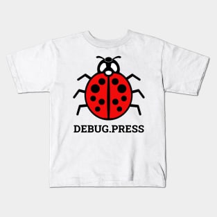 DebugPress: Ladybug with Website name Kids T-Shirt